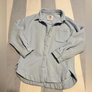 Athleta Girl Girl's Size medium 8/10  Shirt Jacket Shacket Fleece Blue Button Up